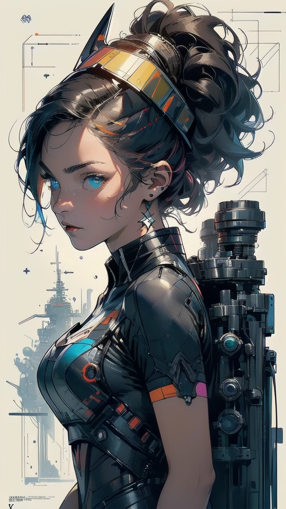 (((masterpiece, highest quality))),(((solo:1.2))),(((1girl:1.2))),32k wallpaper, very detailed, poster, vintage science fiction,(((((geometric cinematic movie poster))))), ((bauhaus)),(shape),(((abstract))),(mid century modern),movie poster,(((((portfolio))))),(((((Close-up))))),(((((bust up))))),((((more various angle)))),((((highlight)))),((((heterochromia)))),(((complete. detailed face))),((((Extremely talented)))),(((((most complecated futristic machine))))),(Colorful color scheme),(((detailed unlimited mechanic complete equipment : Wolverine))),(((Absolutely nothing background)))