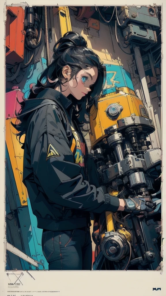 (((masterpiece, highest quality))),(((solo:1.2))),(((1girl:1.2))),32k wallpaper, very detailed, poster, vintage science fiction,(((((geometric cinematic movie poster))))), ((bauhaus)),(shape),(((abstract))),(mid century modern),movie poster,(((((portfolio))))),(((((Close-up))))),(((((bust up))))),((((more various angle)))),((((highlight)))),((((heterochromia)))),(((complete. detailed face))),((((Extremely talented)))),(((((most complecated futristic machine))))),(Colorful color scheme),(((detailed unlimited mechanic complete equipment : Wolverine))),(((Absolutely nothing background)))