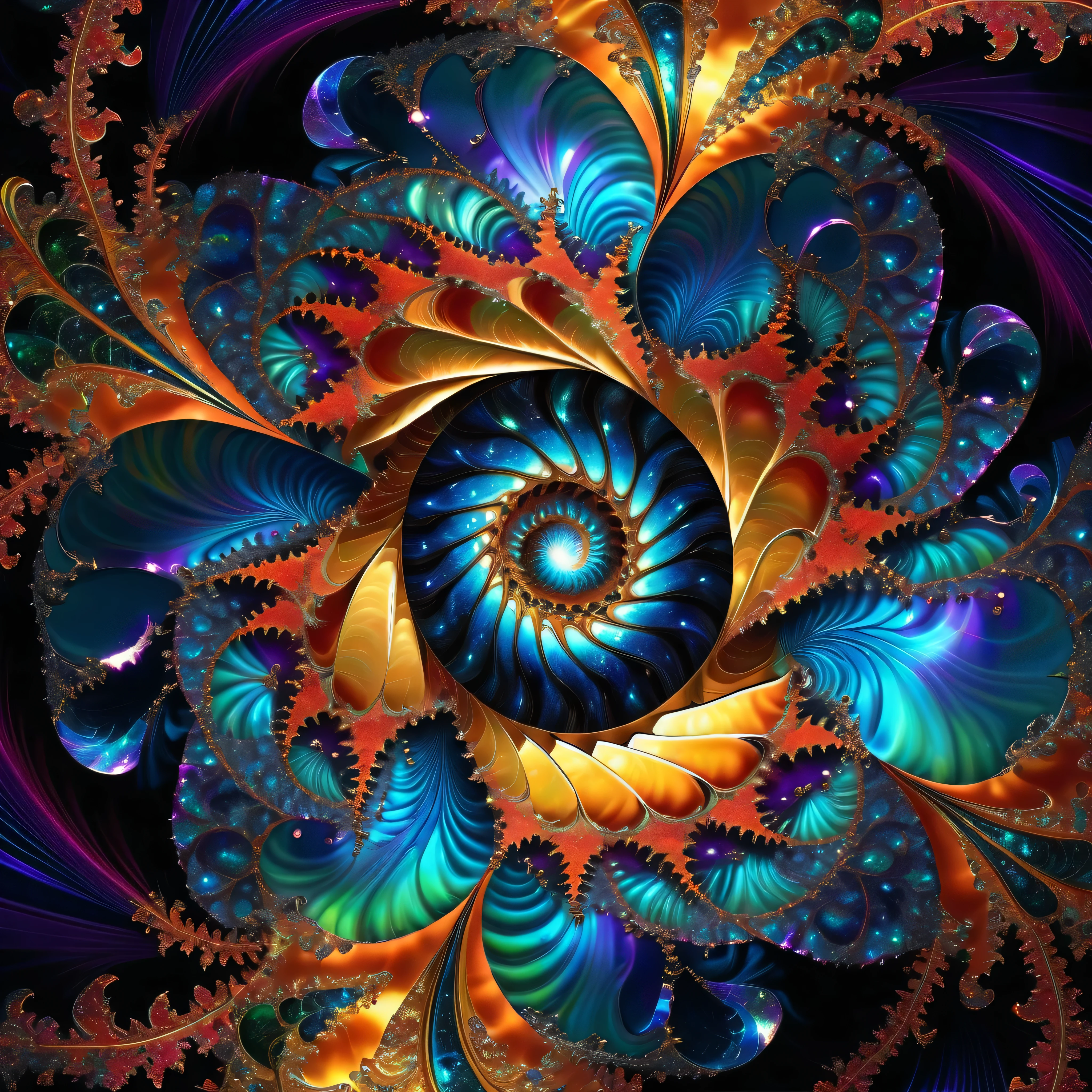 ZIA Illusions featuring Zen art, Symmetry radiating from a central fractal spiral, Showing off the upper part of the fangs, Iridescent scale texture, Broken glass effect, A mythical being that emits energy at the molecular level, No background, Impressive 32K resolution delivers hyper-realism and hyper-detail, Volumetric lights cast auras and rays, Vivid colors are reflected, Embodying breathtaking beauty, Pure perfection, And the existence of God, Unforgettable, amazing, High resolution, high quality, masterpiece.最high quality, masterpiece, Super Detail