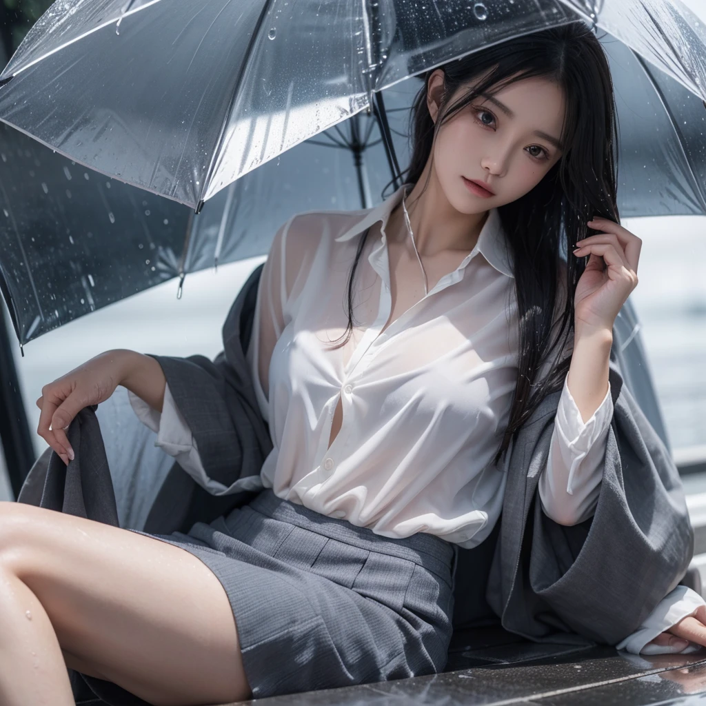 mini skirt、Leg spread、Hair getting wet in the rain、Transparent shirt、Beautiful woman getting wet in the rain、typhoon、Get wet without an umbrella、Beautiful woman in the rain、雨で濡れたBeautyOL、Detailed face、Realistic、beautiful girl、Beauty、Office Lady Uniform、beauty、Transparent nipples、Beautiful woman、Narrow waist、Handsome woman、Tight pants look、suit、Sexy pose、タイトなsuitパンツ、雨で濡れたsuit、Wet naked shirt、See-through shirt、Shot in heavy rain、Naked shirt