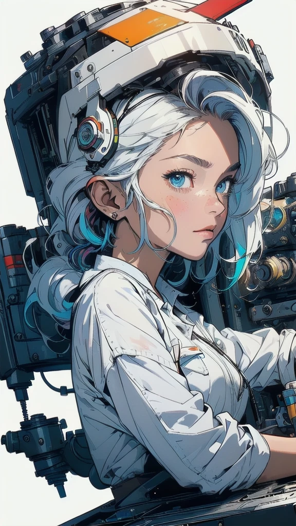 (((masterpiece, highest quality))),(((solo:1.2))),(((1girl:1.2))),32k wallpaper, very detailed, poster, vintage science fiction,(((((geometric cinematic movie poster))))), ((bauhaus)),(shape),(((abstract))),(mid century modern),movie poster,(((((portfolio))))),(((((Close-up))))),(((((bust up))))),((((more various angle)))),((((highlight)))),((((heterochromia)))),(((complete. detailed face))),((((Extremely talented)))),(((((most complecated futristic machine))))),(Colorful color scheme),(((detailed unlimited mechanic complete equipment : classified special))),(((Absolutely white background)))