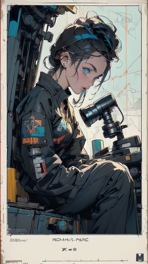 (((masterpiece, highest quality))),(((solo:1.2))),(((1girl:1.2))),32k wallpaper, very detailed, poster, vintage science fiction,(((((geometric cinematic movie poster))))), ((bauhaus)),(shape),(((abstract))),(mid century modern),movie poster,(((((portfolio))))),(((((Close-up))))),(((((bust up))))),((((more various angle)))),((((highlight)))),((((heterochromia)))),(((complete. detailed face))),((((Extremely talented)))),(((((most complecated futristic machine))))),(Colorful color scheme),(((detailed unlimited mechanic complete equipment : classified special))),(((((Absolutely simple background))))),(((texture:grunge)))