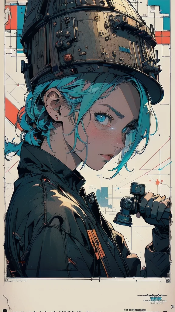 (((masterpiece, highest quality))),(((solo:1.2))),(((1girl:1.2))),32k wallpaper, very detailed, poster, vintage science fiction,(((((geometric cinematic movie poster))))), ((bauhaus)),(shape),(((abstract))),(mid century modern),movie poster,(((((portfolio))))),(((((Close-up))))),(((((bust up))))),((((more various angle)))),((((highlight)))),((((heterochromia)))),(((complete. detailed face))),((((Extremely talented)))),(((((most complecated futristic machine))))),(Colorful color scheme),(((detailed unlimited mechanic complete equipment : classified special))),(((((Absolutely simple background))))),(((texture:grunge)))