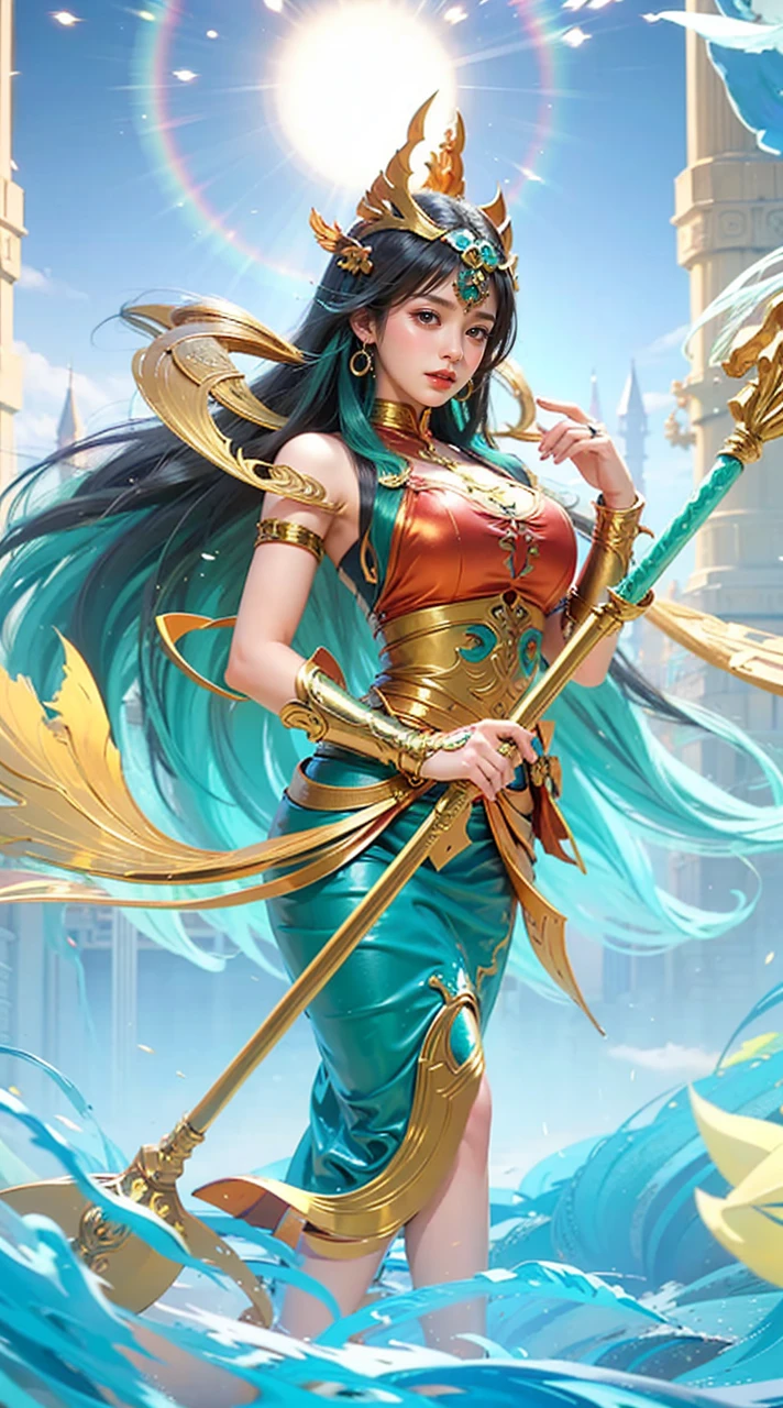a close up of a girl(vexana) , green hair , big booobs , shadowbringers cinematic, 4 k detail fantasy, a beautiful fantasy empress, game cg, xianxia fantasy, xianxia hero, 2. 5 d cgi anime fantasy artwork, cinematic goddess close shot, ruan jia and artgerm, wow 4 k detail fantasy, hyperdetailed fantasy character