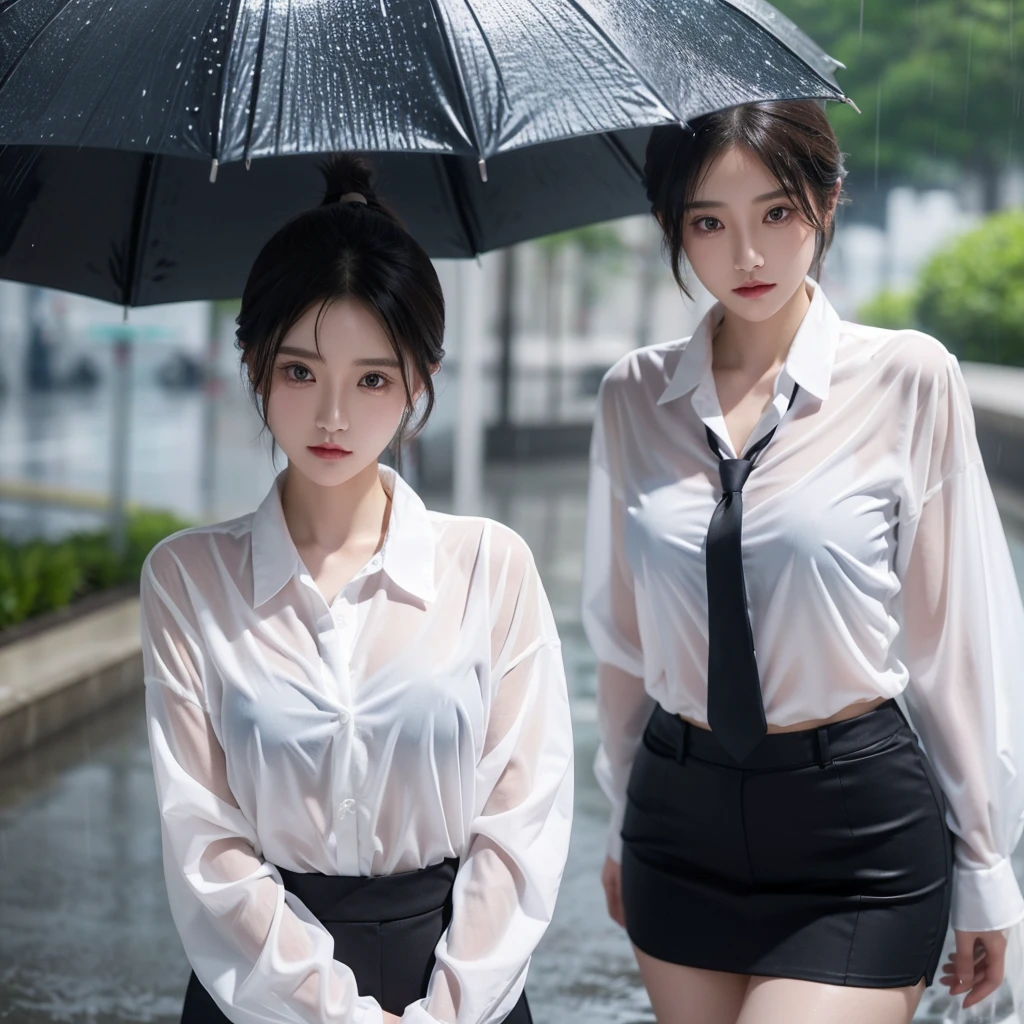 mini skirt、Hair getting wet in the rain、Mr.々Hair style、ponytail、Short Hair、Loose and fluffy hair、Transparent shirt、Beautiful woman getting wet in the rain、typhoon、Get wet without an umbrella、Beautiful woman in the rain、雨で濡れたBeautyOL、Detailed face、Realistic、beautiful girl、Beauty、Office Lady Uniform、beauty、Beautiful woman、Narrow waist、Handsome woman、Tight pants look、suit、Sexy pose、タイトなsuitパンツ、雨で濡れたsuit、Wet naked shirt、See-through shirt、Shot in heavy rain、Naked shirt