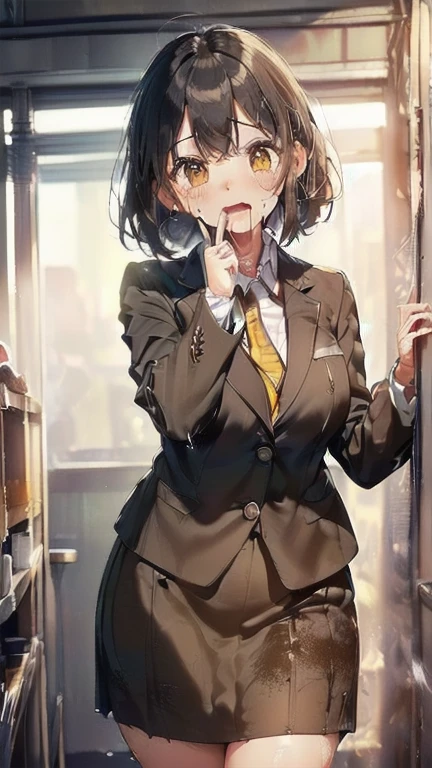 (must be follow these prompts:2.2),masterpiece,best quality,extremely detailed,(in her clothing:3.0),(in her formal styled business suit clothing:2.6),(adorable expression:2.5),(usual face:2.2),(displayed one girl on single picture:2.4),(black hair:2.1),(A short, slightly plump new employee in a business suit working in modern Tokyo:2.2),(The new employee is short and wears a business suit that looks ready to burst.:2.1),(A cute moan like a young girl:2.1),(The new employee was covered in very pale amber-colored semen that had soaked into his clothes.:1.5),(The new employee is wearing a business suit that has been stained with a slightly brownish-yellowish stain from a previous .:1.8),(The new employee&#39;s breasts, covered by her business suit, are bulging out due to her strong sexual desire.:1.9),(Lewd love juices dripping down the inner thighs of his dark grey trousers:2.1),(in her clothing massively ejaculated:2.6),(in her clothing over and over again ejaculated:2.4),(seminal frousy girl:1.9),(in her clothing unbelievably ejaculated:2.4),(men's elected twangers were inserted her:2.3),(in her clothing massively ejaculated:2.2),(A new employee with a plump, round body:2.3),(she was already stroked up to the depth intervaginal sensual spot:1.7),(notably buldged up her inner labia majora:2.6),(A young, shy moan:1.5),(having big breasts in her clothing:2.5),(A new employee with a very innocent look while working in the office:2.3),(The new employee is short but has a slightly plump body.:2.1),(The crotch of his dark grey trousers is heavily discolored with love juice stains.:2.5),(The new employee is convulsing and dripping love juice from her pussy, which is hidden under her pants.:1.8),(The new employee&#39;s dark grey trousers, tightly encircling her plump thighs, are damp with lascivious secretions.:1.9),(The new employee endures the slush between his legs by keeping his dark grey trousers on tight.:2.5),(The corner of a young girl&#39;s body々A new employee whose entire body was toyed with by the lewd urges that wriggled wetly.:1.7),(A new employee who is always holding his crotch over his dark grey trousers:1.7),(A moan filled with childish embarrassment:1.5),(The new employee&#39;s suit-covered breasts and nipples are bulging with lust.:1.8),(The new employee&#39;s lewd body beneath her clothes is swelling slightly with her lascivious reaction.:1.6),(The new employee works very diligently.:2.5),(The new employee has short, thick legs.:2.2),(first time々New Employees:2.2),(she looks like japanese idol:2.3),(The dark grey trousers are made of a durable fabric that will never tear.:4.3),(Her bursting breasts are completely hidden under a dark grey office suit:2.4),(she looks like a lolita:2.0),(All of this happened to the new employee himself, not anyone else.:2.1),(Slimy semen was leaking from the crotch area of his dark grey trousers.:1.6),(tough business suit:2.2),(Make sure to depict the face:5.3),(Calm expression:4.3),(Innocent face:3),(The story focuses on just that one new employee.:3.3),(The only characters that appear are the new recruits.:4.2),(Portrait Style:5)