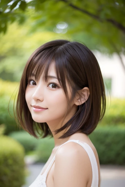 Cute Japanese women Short brown hair healthy