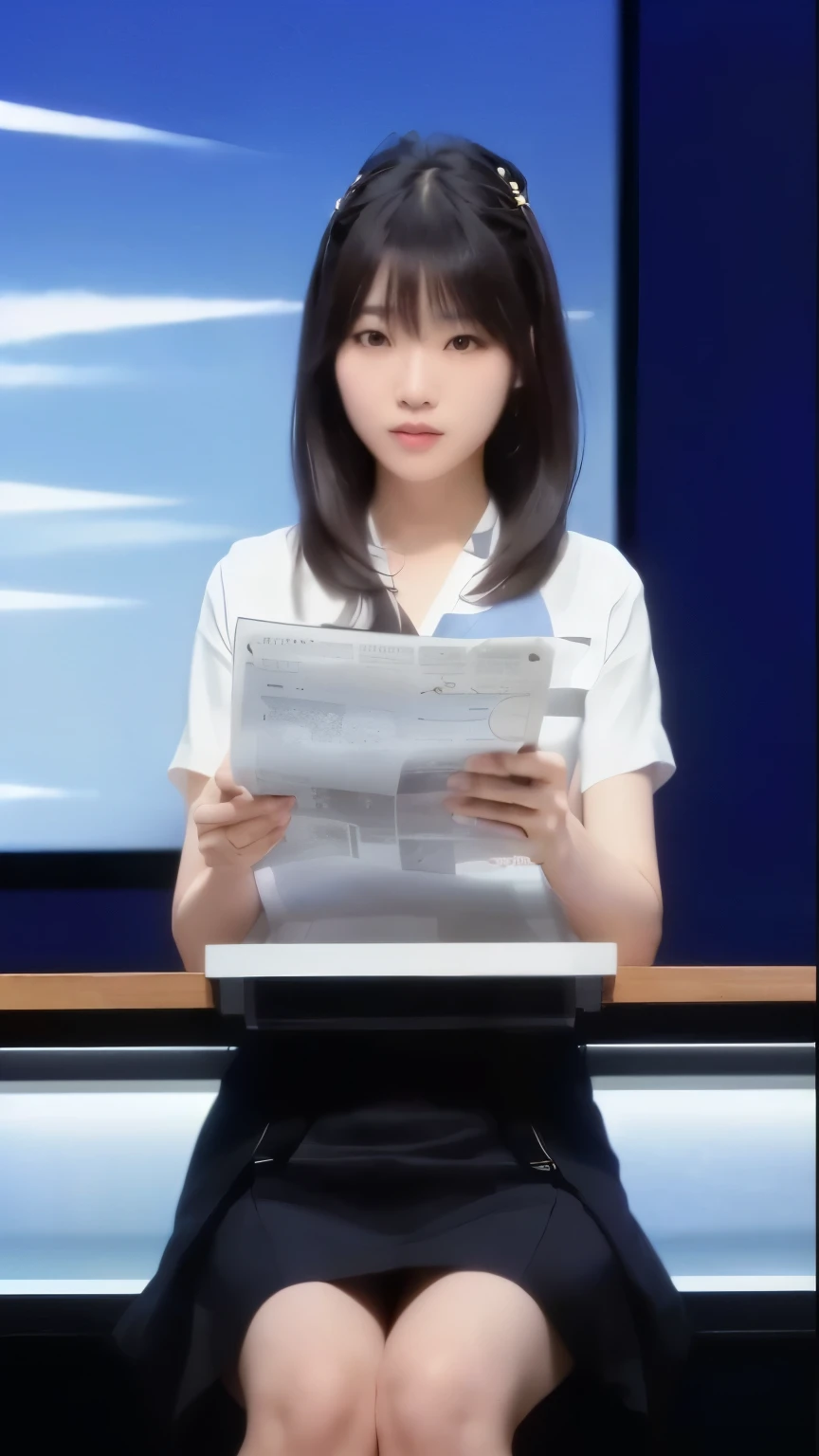 (NSFW:1.5 ,Expose the lower half of the body), Arabian Asian woman sitting at a desk reading a newspaper, News Programs, Yoshitomo Nara, Jaeyoung Nam, Press, For whom?, Choi Hong-hwa, Journalist photo, sui ishida, Lee Ji-eun, Lee Ji-eun, San Yun-ju, ayami kojima amano
