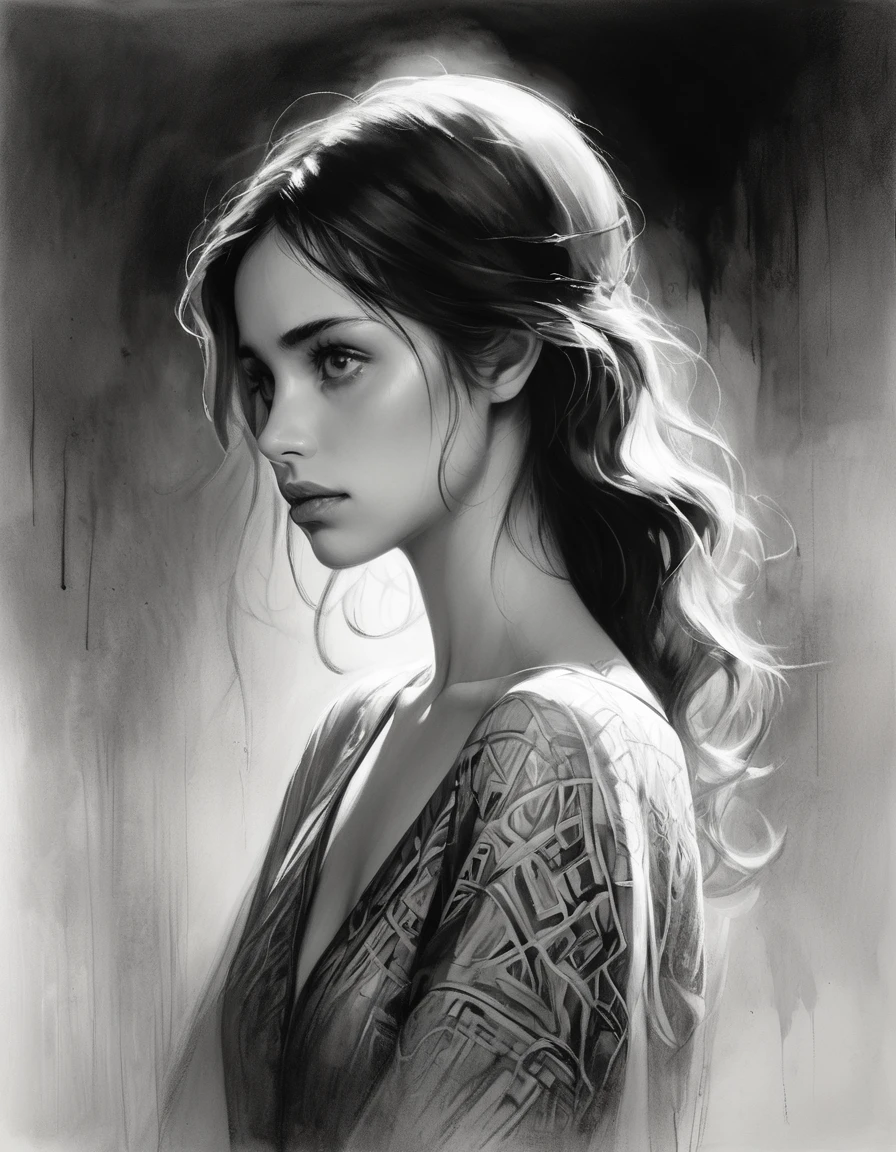 In the mystical embrace of twilight, a photographer chooses a medium format camera to capture the enigmatic and abstract dimensions of emotions. Employing a 105mm lens, they explore the subtleties of each subject's thoughts. The contemplative side lighting casts intriguing shadows, adding an air of mystery to the scene. The fine art black and white photography style elevates the emotions to a conceptual level, where thoughts and feelings intertwine in intricate patterns. The high realism level ensures that every fine line, every furrowed brow, and every distant gaze is captured with precision. The subjects' expressions are both familiar and distant, allowing viewers to project their own interpretations onto the scene. The 4:5 aspect ratio frames the subjects in a classic and timeless composition, inviting viewers to peer into the depths of their emotions.