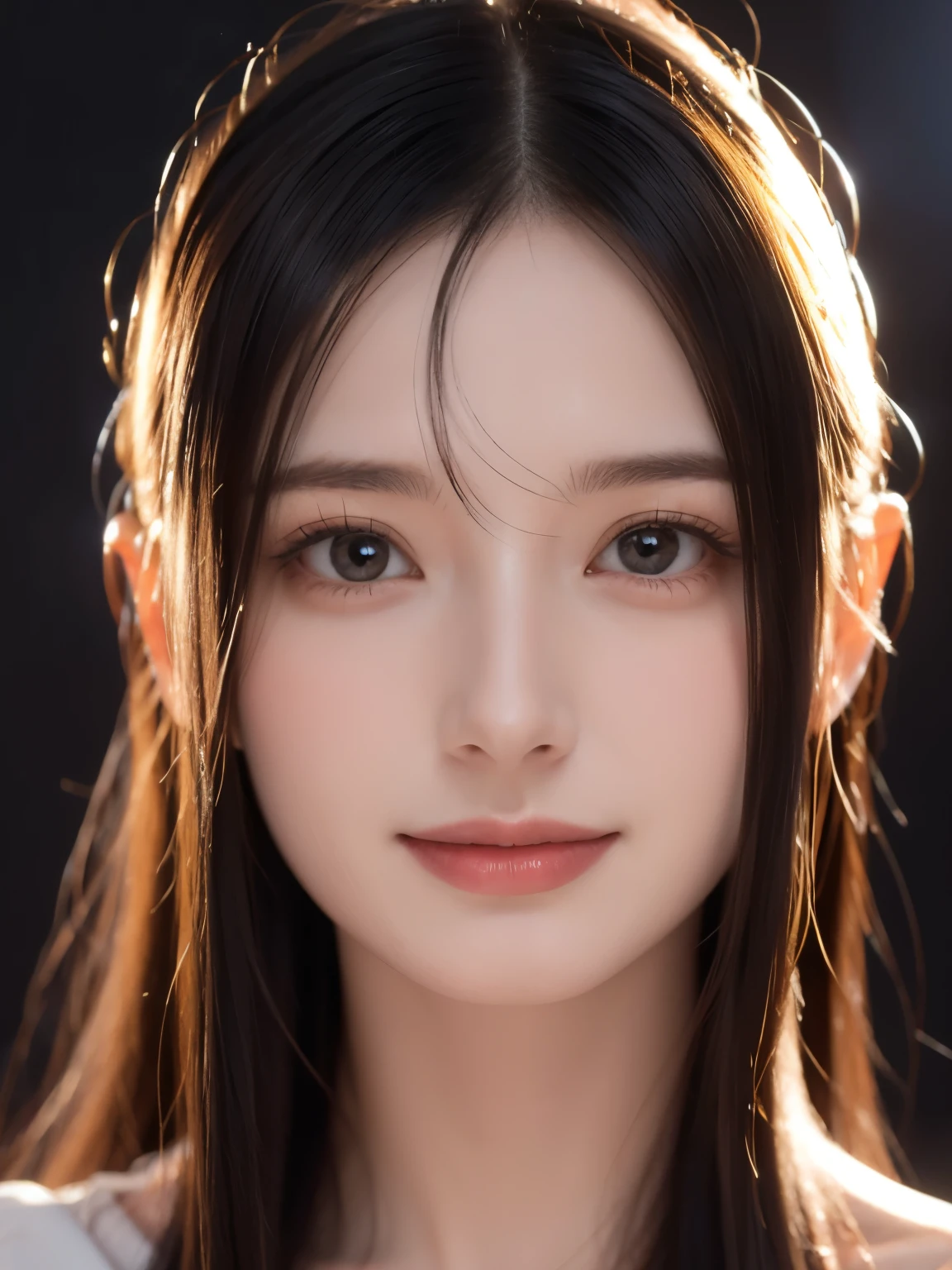 1girl,close up,portrait,realistic,(masterpiece:1.4),(best quality:1.4),(shiny skin),fashi-girl,makeup,smile(skinny,closed mouth,shy :1.3) ,((smile)),(8k, RAW photo, best quality, masterpiece:1.2), (realistic, photo-realistic:1.37),(sharp focus:1.2), professional lighting, photon mapping, radiosity, physically-based rendering,