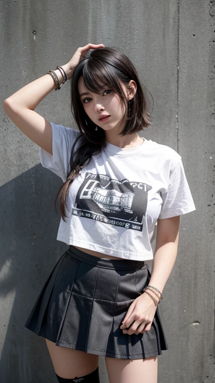 (highest quality, Very detailed, masterpiece:1.2), 1 female, very thin body, Long, slender legs, ((Black wavy Short Hair:1.2)), ((Thick and fluffy bangs)), Very detailedな顔,faint smile, Small, thin nose, small thin mouth, Extremely sharply focused eyes, Japanese, Beautiful Face, Realistic eyes, Beautiful and beautiful eyes, Realistic Skin, Beautiful Skin, charm, (A vivid face), Beautiful Hairstyles,In underwear,(T-Shirts,panties panty pull),Messy ロッカールーム