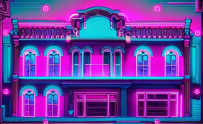 Queen of hearts pink red white gold black Colorful neon blacklight flourescent projection mapping on building, vaporwave glitch art outrun 80s memphis heart playing card alice in wonderland 