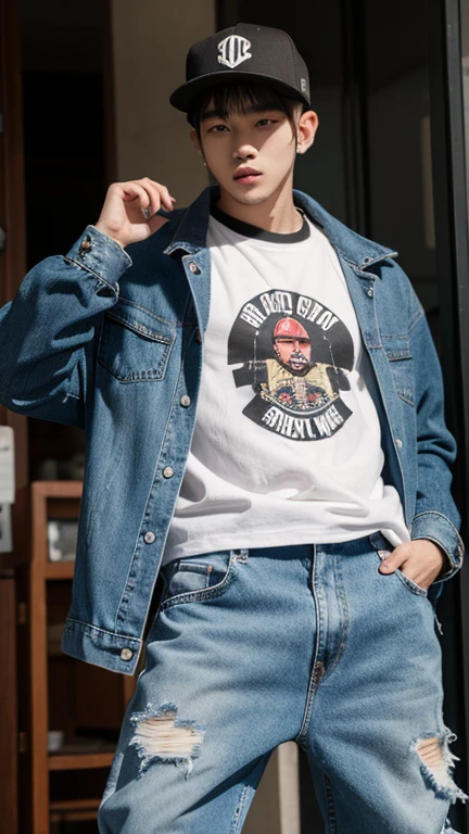 solo , 1man , thai man , hiphop jacket , hiphop shirt , hiphop jeans pants , happy