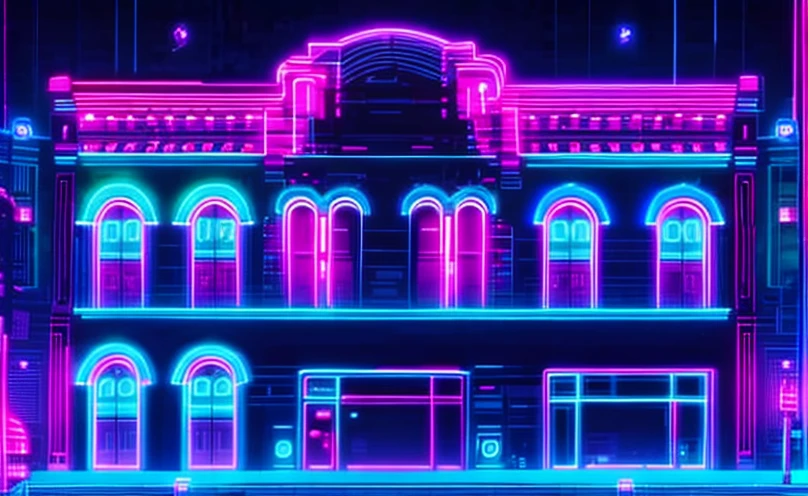 Witchy cats ling intertwined tails Colorful neon blacklight flourescent projection mapping on building, vaporwave glitch art outrun 80s memphis labyrinth david bowie 