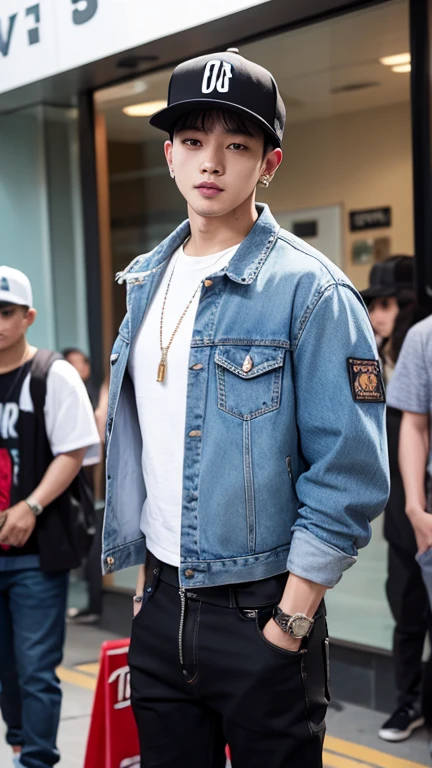 solo , 1man , thai man , hiphop  jacket , hiphop shirt , hiphop jeans pants , happy