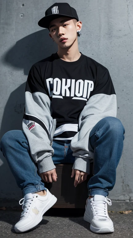 solo , 1man , thai man , hiphop  jacket , hiphop shirt , hiphop jeans pants , happy