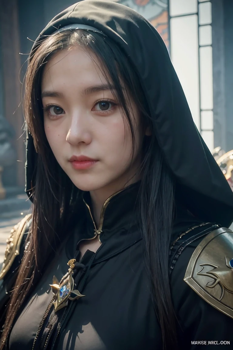 a close up of a woman wear a black hood , big booobs , shadowbringers cinematic, 4 k detail fantasy, a beautiful fantasy empress, game cg, xianxia fantasy, xianxia hero, 2. 5 d cgi anime fantasy artwork, cinematic goddess close shot, ruan jia and artgerm, wow 4 k detail fantasy, hyperdetailed fantasy character
