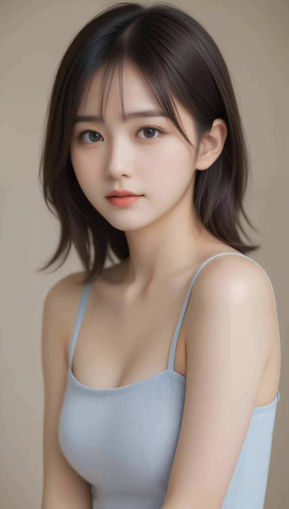 8k, Ultra-high resolution, Highest quality, masterpiece, 三分割法によるphotograph,Surreal, photograph, 1 Girl, (:1.3), pretty girl, Cute Face, Beautiful eyes in every detail, 細かくdetailedに,masterpiece,One Girl:1.2,Japan Female Teachers,extream close up,glaring,Black short hair,Messy bun hair,(印象派の美しい少女のPortraiture),(Impressionist light and colour), (Avant-garde attire:1.3),(Fairy,Shiny Hair, Beautiful dark eyes, So cute and beautiful,16 years old0.8),Sharp contours,Looking down, (A future never imagined), ((Abstract background)), Light from above, Low contrast, (Side view),, Perfect and beautiful face ,完璧でCute Face, Skin with attention to detail, Perfect limbs、Narrow waist,Looking at the audience,(((Ideal body type))),A cup small breasts :2,Portraiture:2,Perfect Anatomy,鮮明なdetailed,detailed,Surreal,Light and shadow,stage lights