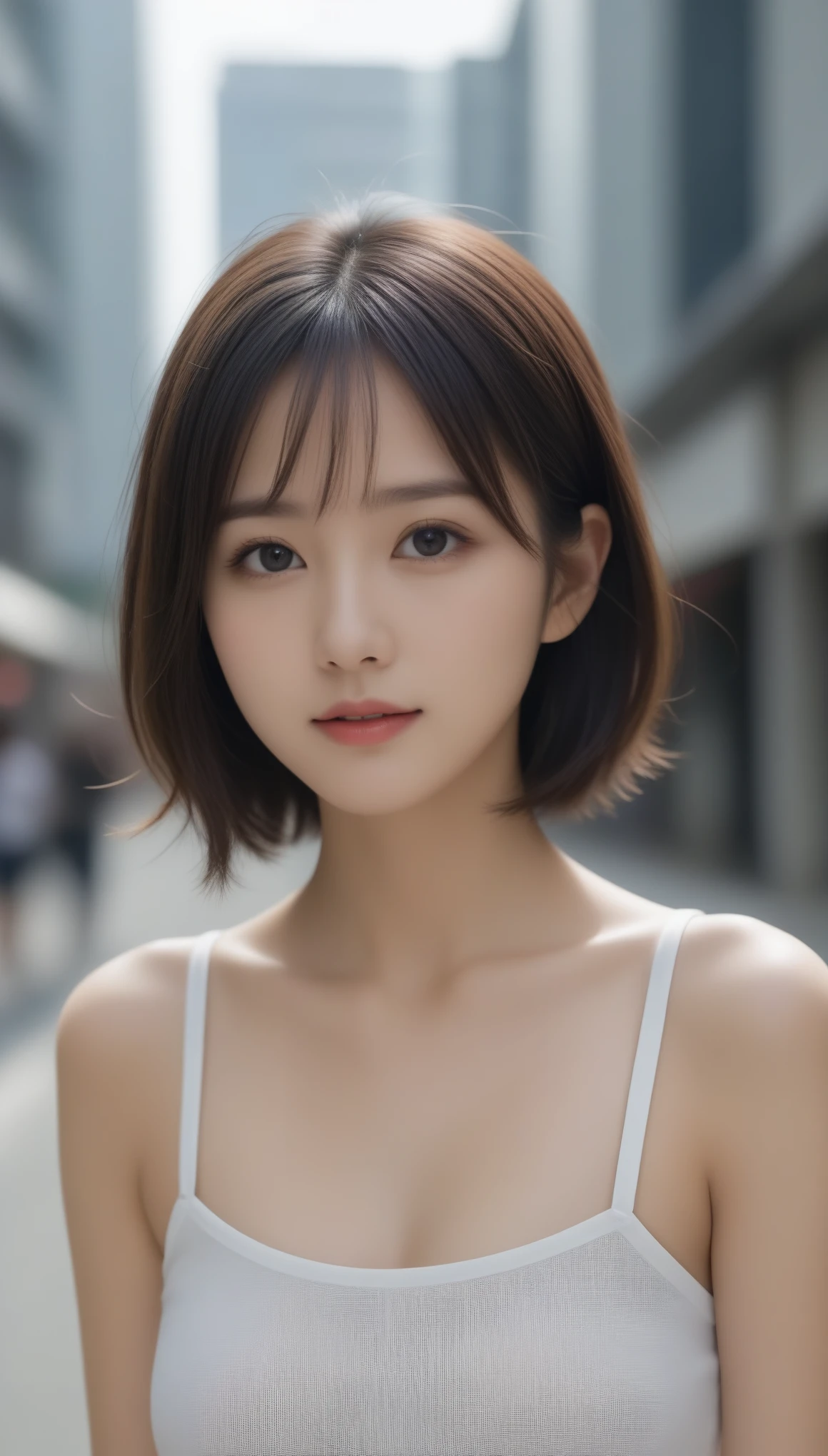 8k, Ultra-high resolution, Highest quality, masterpiece, 三分割法によるphotograph,Surreal, photograph, 1 Girl, (16 years old:1.3), pretty girl, Cute Face, Beautiful eyes in every detail, 細かくdetailedに,masterpiece,One Girl:1.2,Japan Female Teachers,extream close up,glaring,Black short hair,Messy bun hair,(印象派の美しい少女のPortraiture),(Impressionist light and colour), (Avant-garde attire:1.3),(Fairy,Shiny Hair, Beautiful dark eyes, So cute and beautiful,16 years old, ), (smile:0.8),Sharp contours,Looking down, (A future never imagined), ((Abstract background)), Light from above, Low contrast, (Side view),, Perfect and beautiful face ,完璧でCute Face, Skin with attention to detail, Perfect limbs、Narrow waist,Looking at the audience,(((Ideal body type))),A cup small breasts :2,Portraiture:2,Perfect Anatomy,鮮明なdetailed,detailed,Surreal,Light and shadow,stage lights
