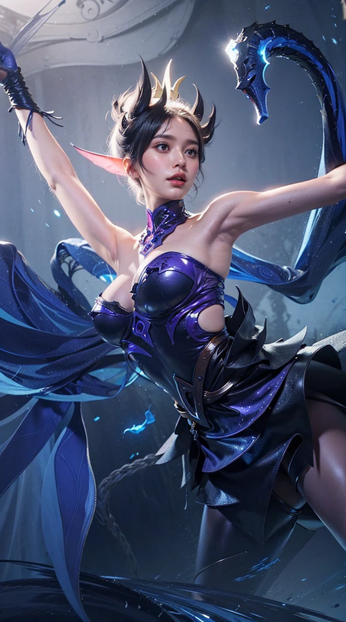 a close up of a girl (mobile legends character detailed black hair, big booobs ,  shadowbringers cinematic, 4 k detail fantasy, a beautiful fantasy empress, game cg, xianxia fantasy, xianxia hero, 2. 5 d cgi anime fantasy artwork, cinematic goddess close shot, ruan jia and artgerm, wow 4 k detail fantasy, hyperdetailed fantasy character