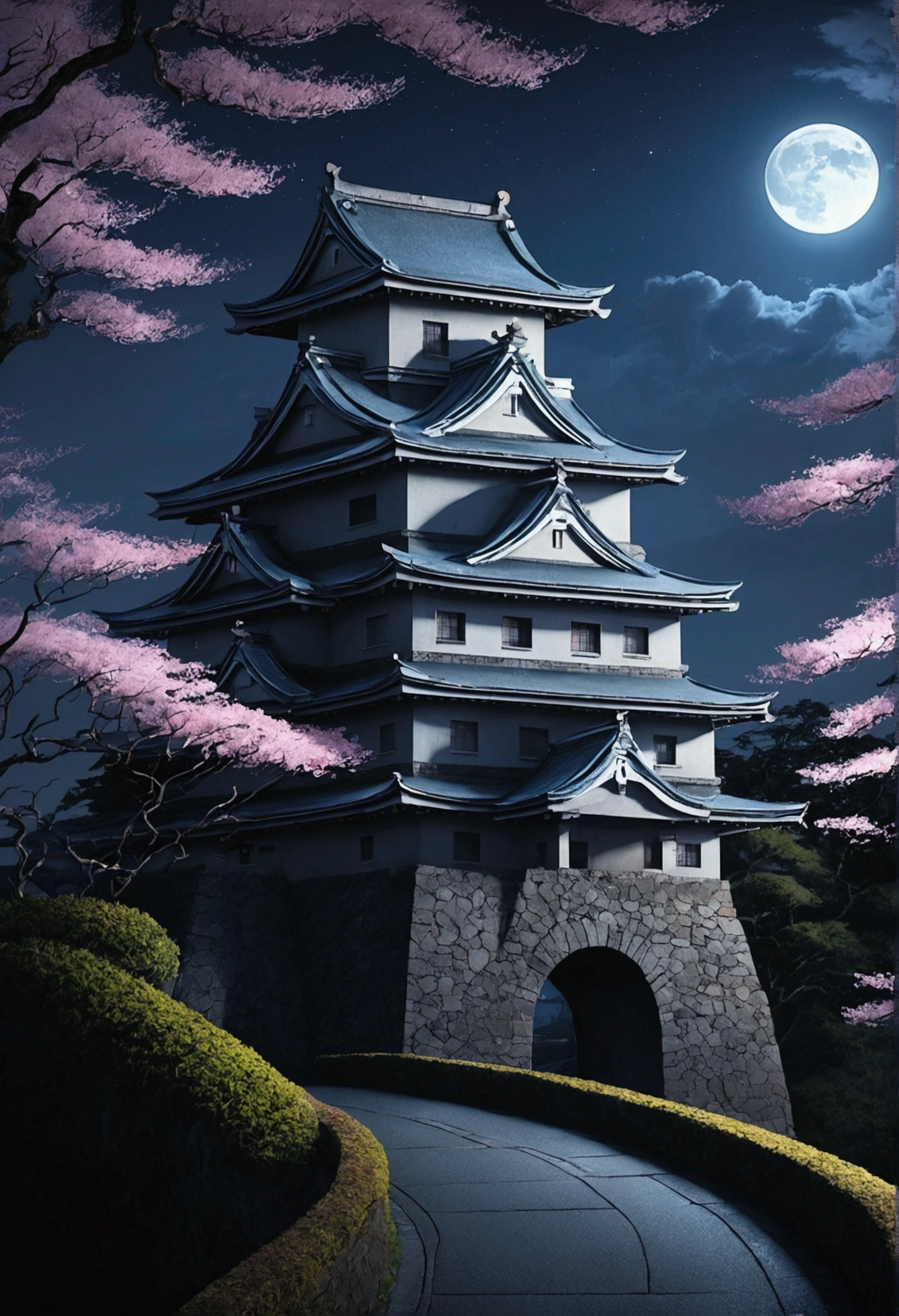 Scary Japanese Castles,night