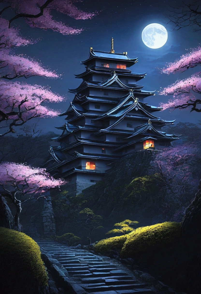 Scary Japanese Castles,night