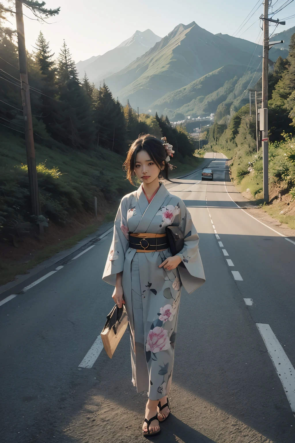 Beautiful,Junko Ishihara,Over Amagi,Prostitute,or period,Years falls,Flame of Love,Disheveled Japanese clothing,In the mountains,The twists and turns of the deep mountains,Flames of Passion,Mature women in their thirties,A devoted beauty,Disheveled Hair,Disheveled outfit,A half-crazed woman obsessed with love,Disheveled, thin kimono,thin yukata,A distraught yukata wearer,Female Artist,Narrow eyes,Single-minded gaze,Simple string belt,or period,Dark mountain path,Crossing the mountain pass,Unpaved mountain roads,On the road through the dark forest,Unpaved road,promenade,Mountain trail,Dirt Road,登Mountain trail,When the road wasn't paved yet,Old mountain path,ground road,carriage,rickshaw,She's wearing light clothing and her chest is exposed.,Beautiful Mature Woman,Her chest is open, exposing her beautiful nipples.,A narrow, winding road leading uphill,Mountain path where you can see the bare ground,A lightly dressed kimono that is slightly disheveled,Road in the Middle Ages,No cars, only horses and rickshaws,A narrow road just wide enough for one person to pass through々A path through a dark mountain forest covered with snow,Ninety-nine percent off,Steep dirt road,Dirt-stained area around the feet,Climbing dangerous mountain trails,Animal trail,Unpaved road,Paths for wild boars, etc.,Extremely small and flat chest,Beautiful nipples,The face of a virtuous angel with many good experiences,A beautiful face like a legendary celestial maiden,Unpaved mountain road,Indigo yukata,Wearing cute wooden women's can,No baggage,Holding a single flower,On the ground in the mountains,in the forest,A tall peak in the distance々,A thin yukata with a simple, plain geometric pattern,Beautiful nipples,Beauty,The length of the yukata is long,Face close-up,promenade,Kemono Road,All gravel roads,All off-road,Dark Night Road,Moonlight only,Are thin,Leaner figure,A slender beauty with an unfortunate past,Dark night road in the forest,One straight road,Hanni in New Jeans,Sayo Shigure