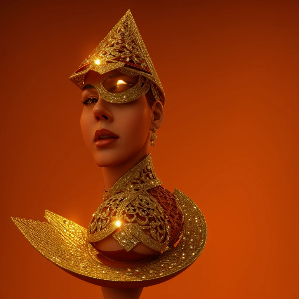 Fire, queen, angry, 3D, blood moon, diamond, gold, sexy