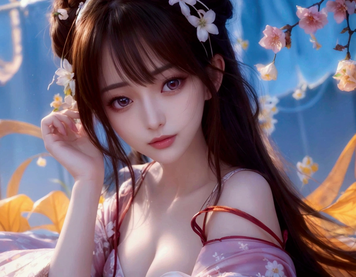 A beautiful woman in a vibrant garden
detailed portrait of a woman, beautiful detailed eyes, beautiful detailed lips, extremely detailed face, long eyelashes, elegant hairstyle, flowing white dress, sitting in a lush garden, surrounded by colorful flowers, sunlight filtering through the trees, warm color palette, cinematic lighting, highly detailed, photorealistic, 8k, masterpiece