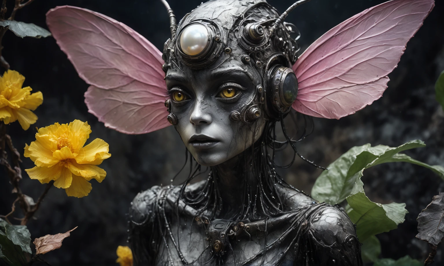 full-body-shot,pearl fairy, Cinematic,Muted colors, Technicolor,natural marble skin textures, hyper realisitic, hyper detailed,Extremely detailed,High contrast,Masterpiece,Realistic,Ultra Detailed,,Quentin Blake Style Photography,full body length,once pretty,full body,bailong plant Caribbean sparas made of dead charcoal ,charcoal Alien ,ominous winter landscape, intricate details,realistic humid skin,extremely intricate,Epic Realistic ,home drama, thriller, cinematic style,Nicola Samori,Wangechi Quality, messy hair,pretty face,extremely detailed,masterpiece,intricate details,faded,eyes extremely detailed,high detailed eyes,16k resolution,RAW, Nikon Z9,transition between two art styles, Ink painting to photorealism, Double contact, X-ray,natural skin textures, hyper realism, hyper detailed,Extremely detailed,High contrast,Masterpiece,Realistic,Ultra Detailed, intricate details,realistic humid leather,extremely intricate,Epic Realistic, cinematic style,irina yermolova,high contrast,hdr,extremely detailed,r ,A Modern flat toon Crazy whit a Big ONE a Only Eye Robot USSR , and helmet Style, tongs in hands, Tv head, pinhead, camouflage Yellow White Pink Rusty, Ambient in a meteorite crater super detailed,
