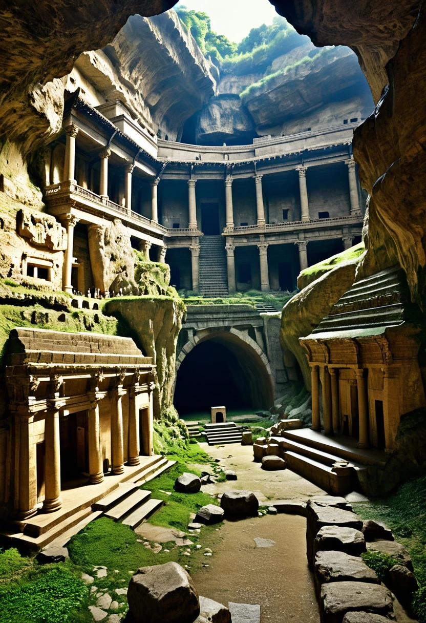 A very large ancient city in a so much deeper cave