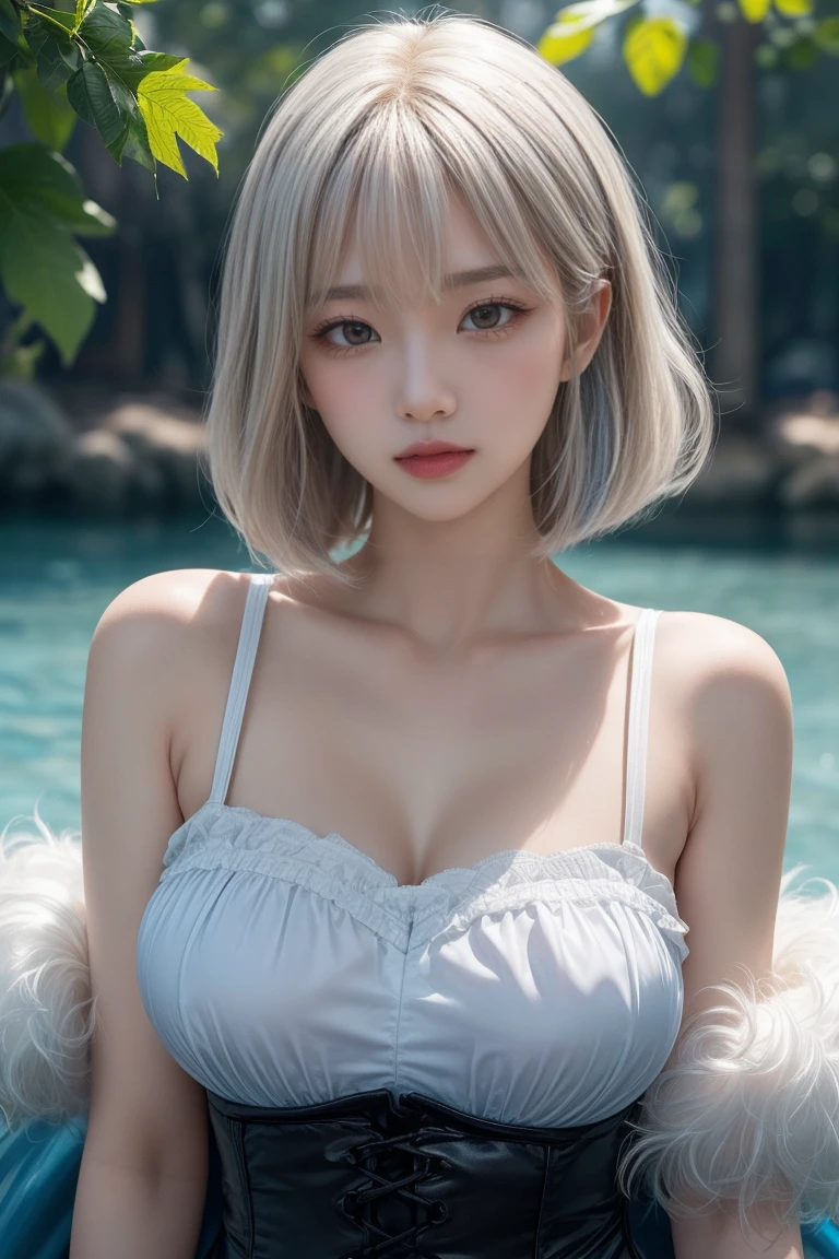 reflected light、Platinum blonde hair with dazzling highlights、Shiny Hair、Super long, silky straight hair、beautiful shiny bangs、bright, clear, Charm, large blue eye、A very beautiful, adorable and cute 16 year old girl.、Ample Bust、Beautiful detailed eye、 Beautifully detailed nose,((whole body:1.5)),eyeを強調するメイク、Royal Style、Comic book style、、Scattered beneath the surface、Glamorous details、Nature background、Super huge breasts、((Cinematic))、Dramatic lighting、(Loose and fluffy perm:1.4)、1 girl、((Bob Hair:1.3))、超Genuineな8K CG、絵に描いたようなperfectionなperfectionな顔、perfection、clean、masterpiece、Professional artwork、 Famous works of art、perfectionな顔、Beautiful Face、美しいeyeのない女性の体))、alone、(Immersive atmosphere、Claire Obscure:1.5、bright light:1.2、bright lighting)、(blush:0.5)、Captivating look、Very detailed_eye、Thick thighs、big、Beautifully detailed backgrounds、Written boundary depth、Genuine:1.3、Long Shot、whole body、(Zhou Haoguang:1.3)、(Cinematic composition:1.3)、(Puffy eye:1.2)、(Slim legs)、(Light on face and chest)、(((((Underbust)))))、Under the chest、Oily skin、thin、 Mature Woman、Light blue hair、((bright灰色の髪))、(((Two-tone hair)))、Slender women、Cute Woman、 8K Ultra HD,Detailed face、Delicate texture, Long Hair、(Harley-Davidson)、(bike)、((bikeに跨った))、Leather Suit、Erotic、Ocean