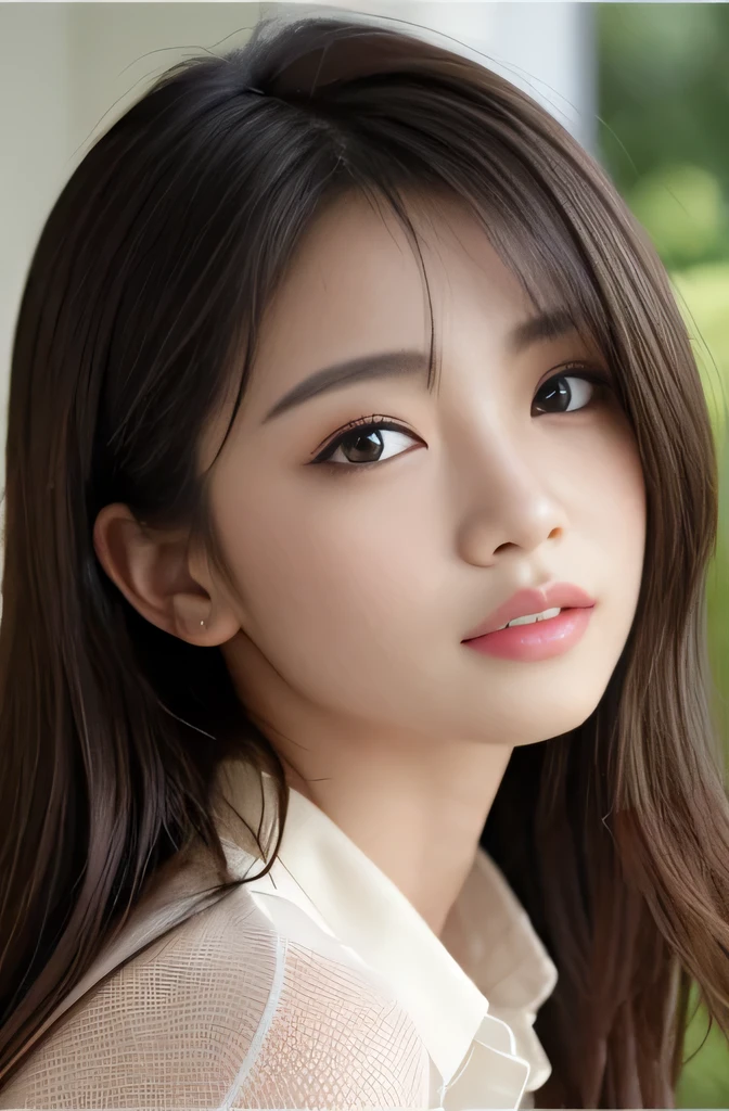 table top、highest quality、real、Super detailed、finely、High resolution、8k wallpaper、one beautiful woman、、light brown messy hair、He is wearing a black see-through dress shirt with an open collar、sharp focus、perfect dynamic composition、beautiful detailed eyes、thin hair、Detailed and realistic skin texture、smile、close up portrait、model body shape、President&#39;s Secretary、miniskirt、high heels、whole body