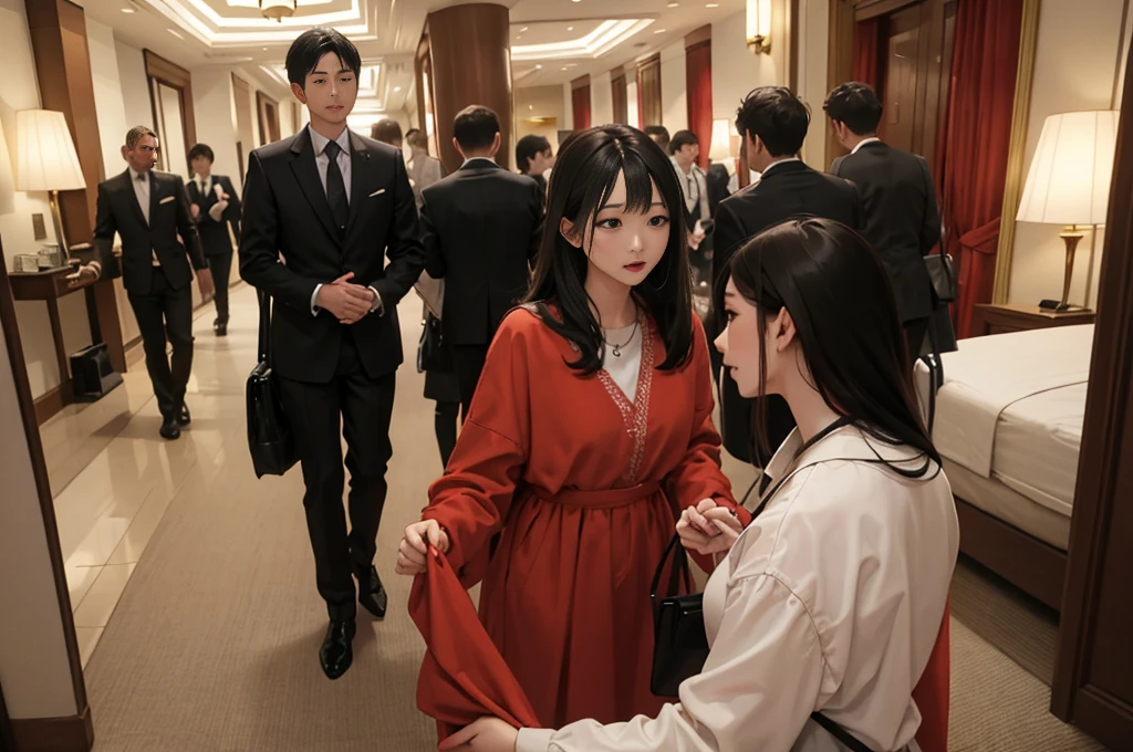 There were many people in the hotel.