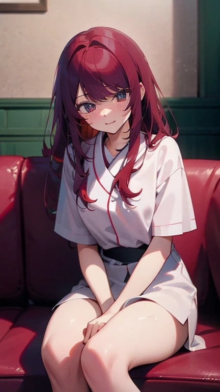 Red Haired Beauty、Sitting on the sofa、After sex。