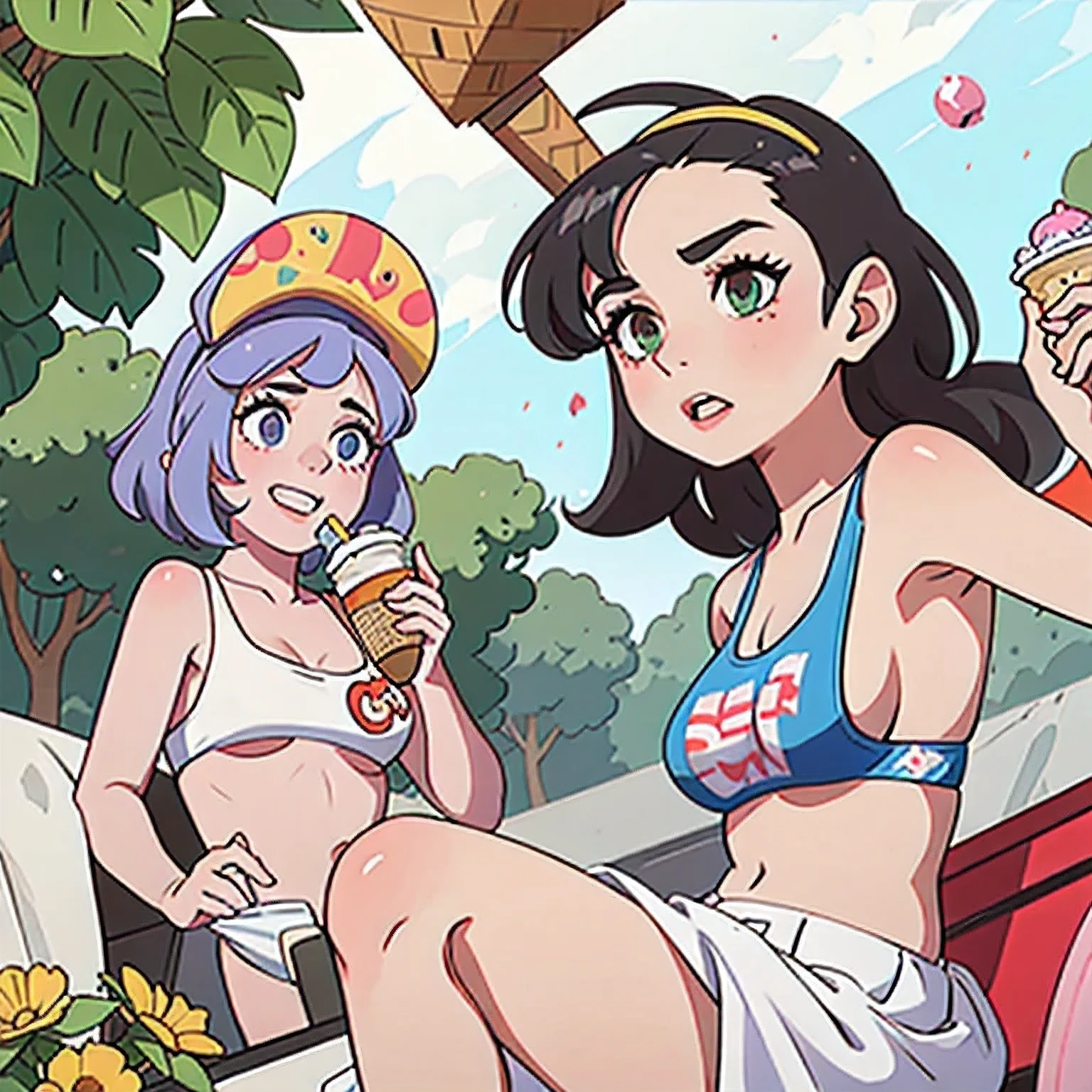 girl in a bikini eating an ice cream cone, eating ice cream, in a bikini, angela white, giorgia meloni, katy perry, in bikini, eating ice - cream, wearing spandex bikini, ice cream on the side, bikini, ice cream, wearing a bikini, candid photo of dirty, shiny plastic bikini, candid shot, cone, 1 girl, solo,in a green dress standing by a wall,portrait of female idol