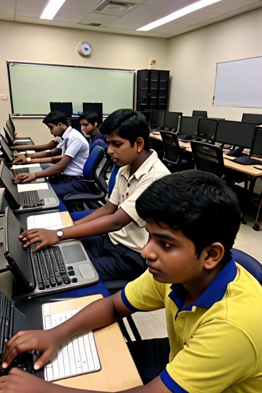 Supervisory Control And Data Acquisition training for tamilnadu boy students with computers in the computer lab