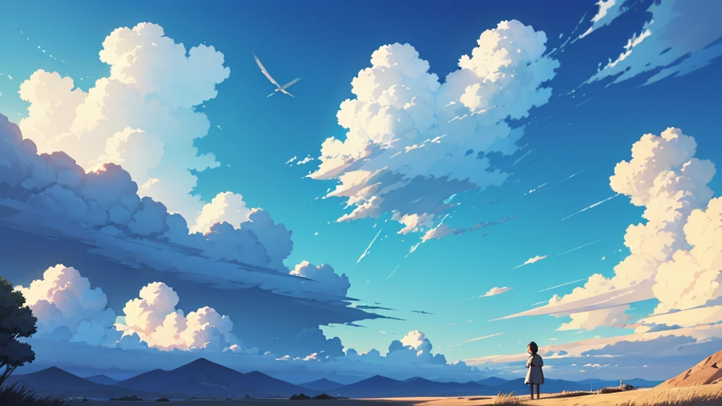 Makoto Shinkai Concept Art、Summer sky、cloud、blue sky、積乱cloud、Sun light、