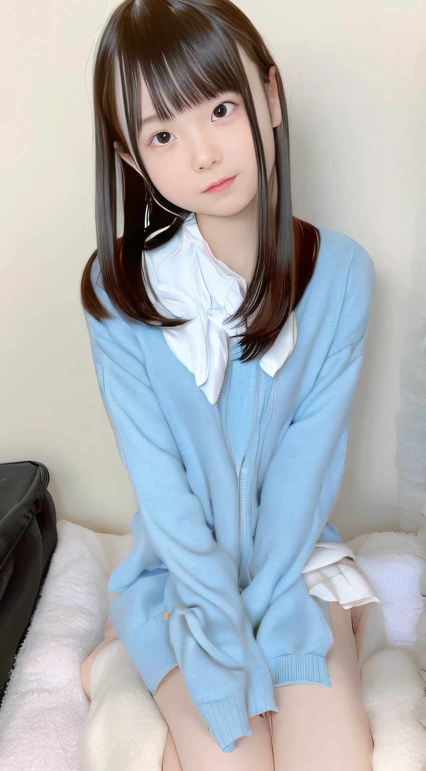 Photo quality,Masterpiece,Realistic,(15 year old cute Japanese girl:1.9),(Detailed young face,whole body:1.9),(Very embarrassed look:1.9),(Thin legs,whole body:1.9),((Wear cute clothes:1.9)),(Spread your legs to show your inner thighs),((Straight Hair:1.9)),((Inner thigh visible:1.9)),((Dkroopy eyes:1.9)),((Body type of a 15 year old girl,Small Tits:1.9)),(Cute hairstyle:1.9),((Skinny Legs)),Very pale skin,Show your forehead,Detailed body,Detailed hands,No makeup