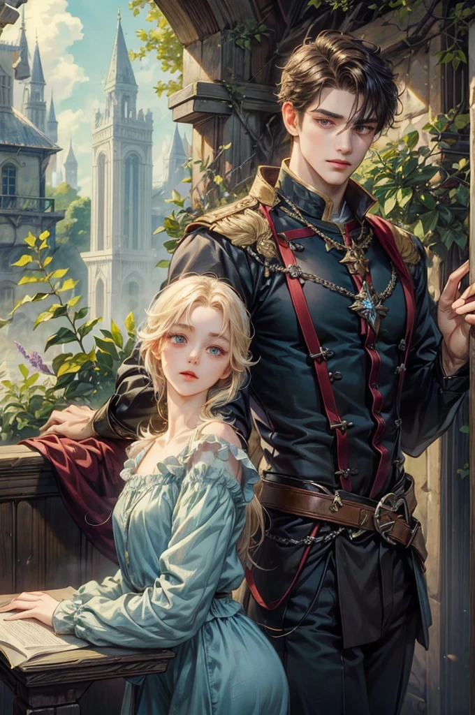 ((Best quality)), ((masterpiece)), (detailed), ((perfect face)), ((halfbody)) a character from grimms fairy tales in male version, handsome boy with an anime eyes in a detailed scene base on the character in their own story