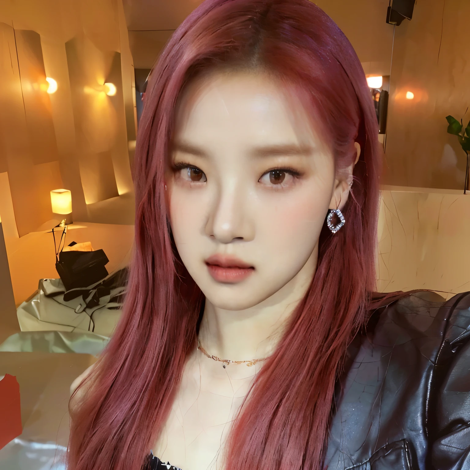 there is a woman com cabelo ruivo and a black top, Park Chaeyoung do blackpink, retrato da Park Roseanne do blackpink, Chaeyoung Park do Blackpink, Rosé do Blackpink, park roseanne de blackpink, Park Rosé, Roseanne Park com cabelo tingido de vermelho