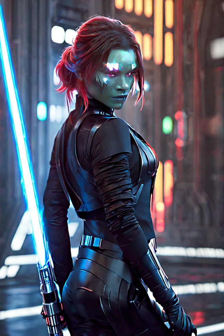 Techwear fashion breathtaking, natural light, dynamic angle, (anti-aliasing:1.2), elegant, soft scattered light, dramatic scene light saber . Futuristic, cyberpunk, urban, (tactical:1.23), sleek, dark, highly detailed digital painting, artstation, concept art, smooth, sharp focus, illustration, art by artgerm and greg rutkowski and alphonse mucha
