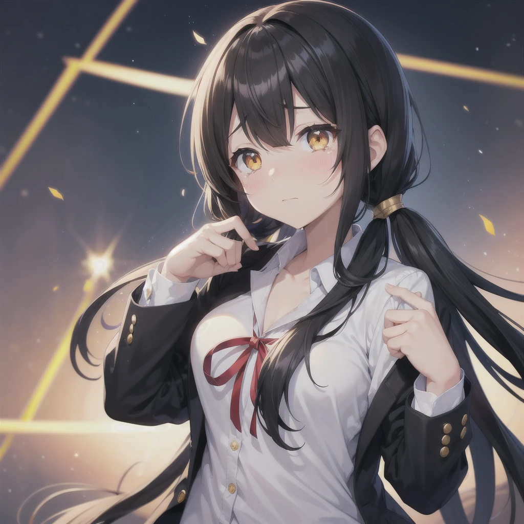 ((Highest quality)), ((masterpiece)), (detailed), Perfect Face, ((New Gymnastics, Dancing in spirals and circles with ribbons)), Black Hair, Long Hair, Surrealism, Cast a Shadow, tachi-e, Cinema Lighting, Projected Inset, Fujifilm, 8k, Super Detail, Accurate, Highest quality, Ultra-high resolution, Anatomically correct, 16K, Cowboy Shot