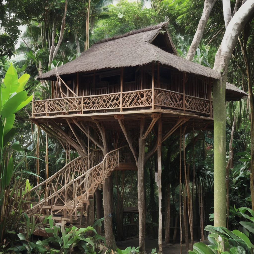 Vernacular architecture, tree house, balinese architecture