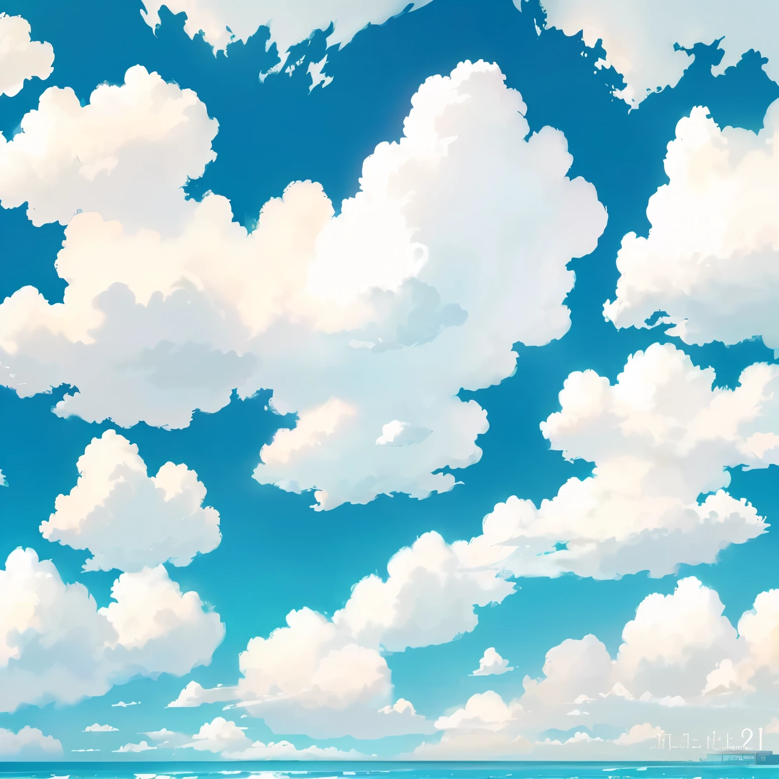 there is a picture of a beach with a lot of clouds in the sky, anime clouds, beautifull puffy clouds. anime, anime sky, anime background, studio ghibli sky, cloud background, anime background art, sky background, fluffy clouds, fantasy puffy sky, cloudy background, sky in a background, nice clouds, detailed scenery —width 672, tall fluffy clouds