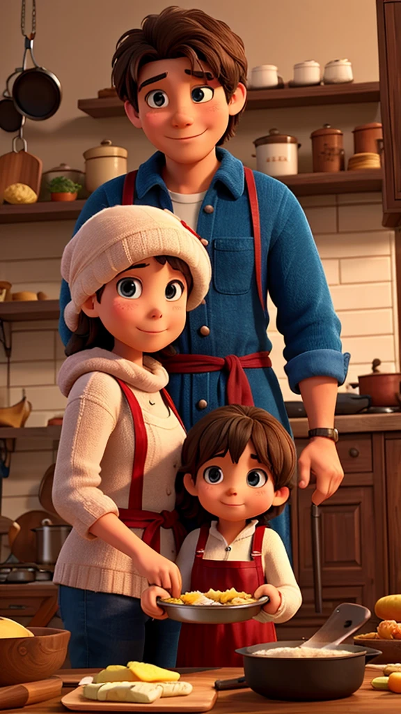 Cozy family cooking