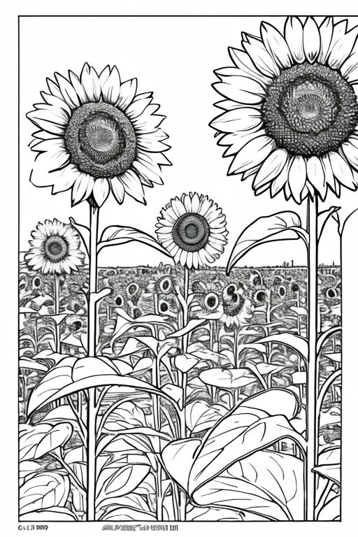 Coloring book、sunflower