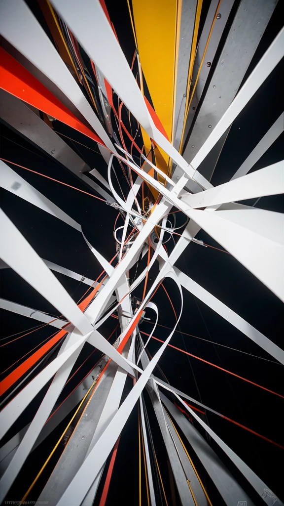 Expressing the concept of harmony through chaotic abstract shapes and vibrant colors Straight acute angle White tone