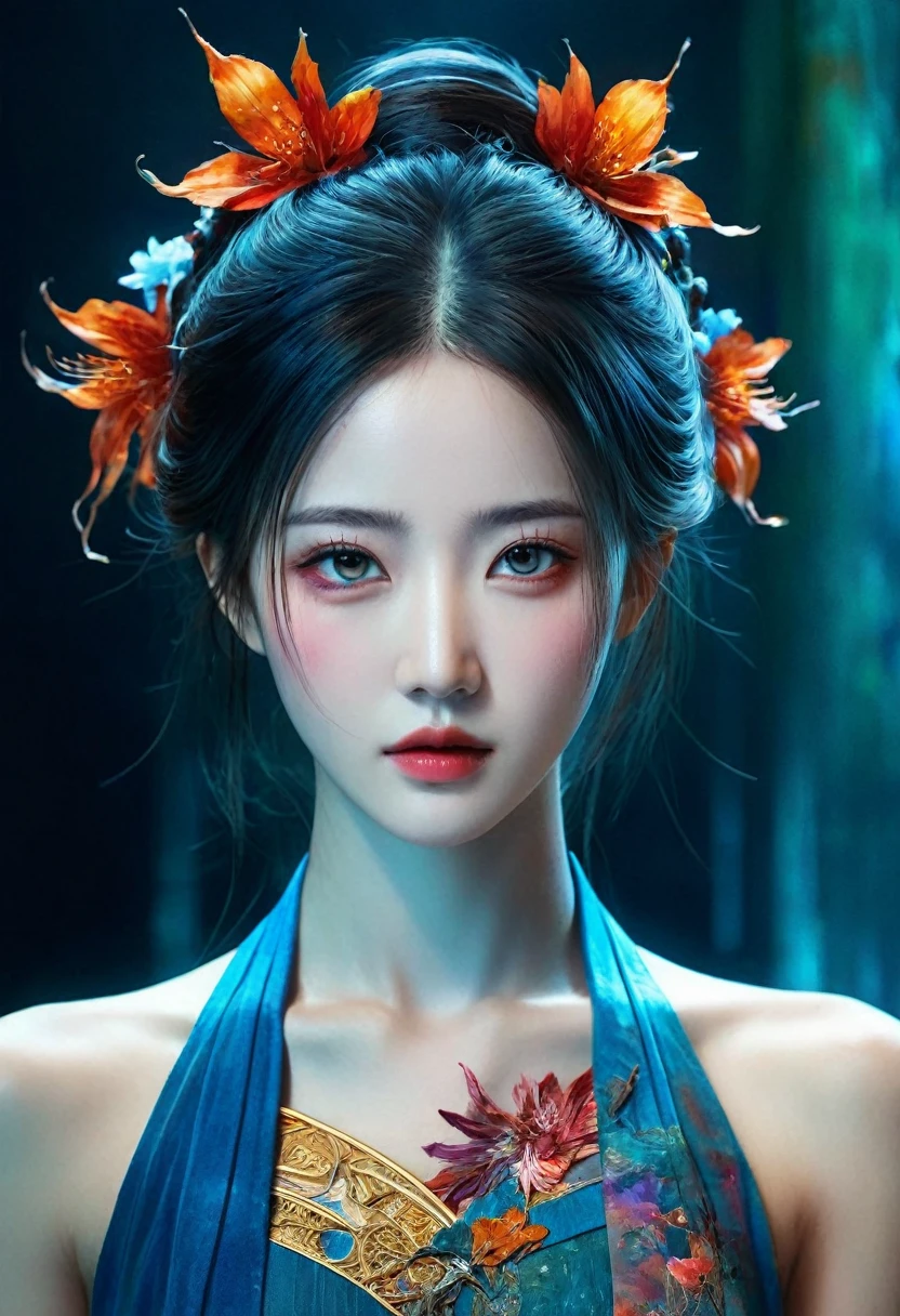 <(Digital watercolor Illustration of a (oriental beauty), by JB, Waterhouse, Carne Griffiths, Minjae Lee, Ana Paula Hoppe, Stylized watercolor art, Intricate, Complex contrast, HDR, Sharp, soft Cinematic Volumetric lighting, flowery pastel colours, wide long shot, perfect masterpiece:):1.0, ((full body))
<(detailed matte painting, deep color, fantastical, intricate detail, splash screen, complementary colors, fantasy concept art, 8k resolution trending on Artstation Unreal Engine 5):0.9,