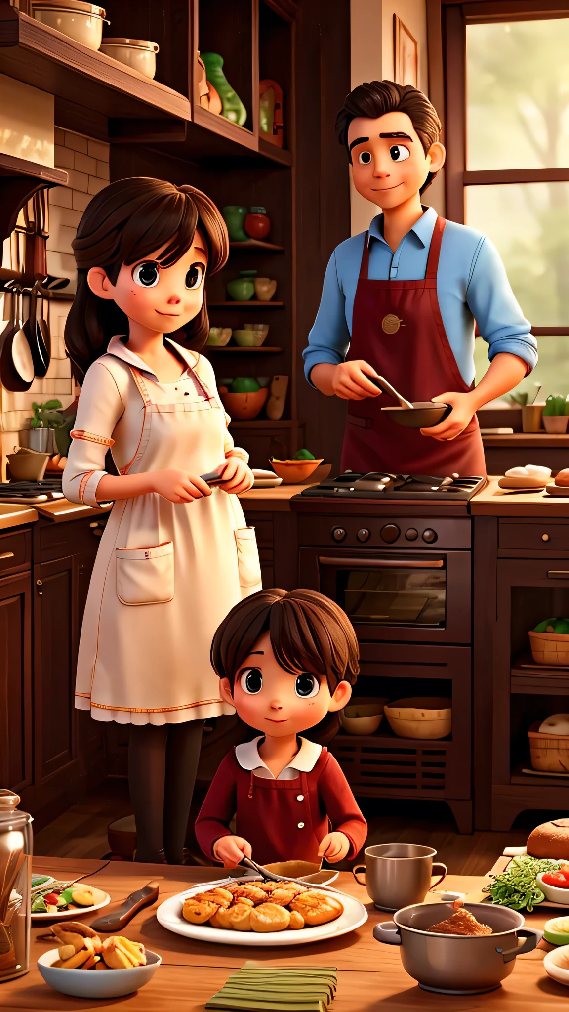 Cozy family cooking